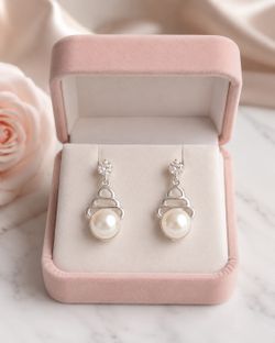Authentic Freshwater Pearl Tree Style Drop Earrings