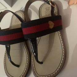 Authentic Girls Kids Toddlers Gucci Sandals Size 9.5 In Excellent Condition 