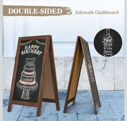 Rustic Brown Chalk Board Sign Board, Double-Sided