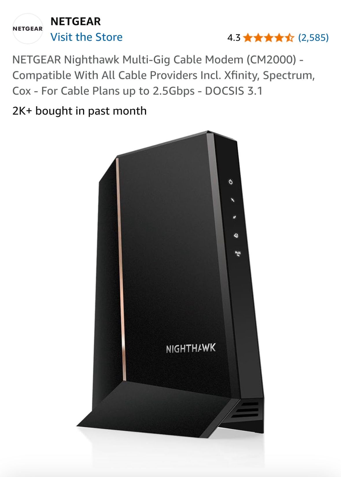 Netgear CM 2000 Cable Modem