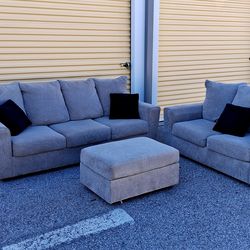 Sofa set with ottoman