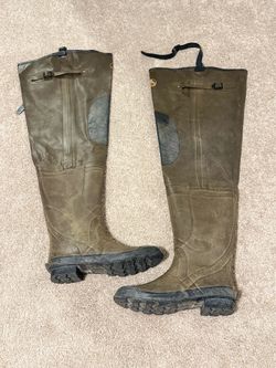 Pro Line Men's Size 11 Waterproof Hip Waders Fishing, Hunting Boots Brown Rubber
