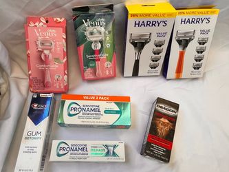 Razors, toothpaste