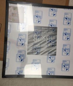 Americanflat 10x10 Black Picture Frame w/ Mat for 8x8 Photo Wall Display #2432H UP2