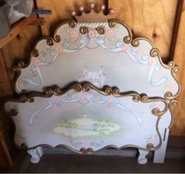 Hand Painted Twin bed  Headboard and Footboard ONLY