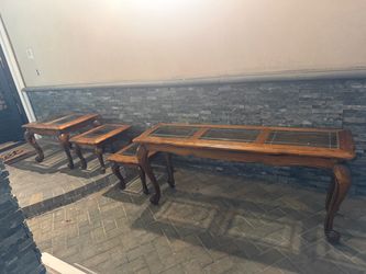 Vintage glass corner tables