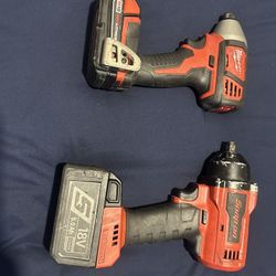 Red Snap On 3/8 Impact And 1/4 Milwaukee Impact 