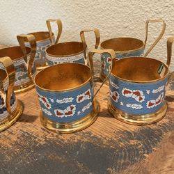 Vintage USSR Podstakannik Glass Holders