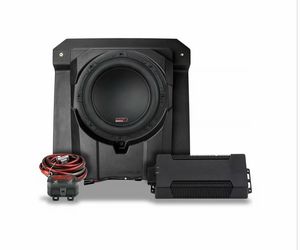 SSV Works Loaded Single 10”  Sealed Underseat Enclosure and Monoblock Amplifier Add-On Kit Fir 24-26 Maverick R W/Factory JL Audio System