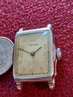1920's Swiss Master 17Jewels Rectangular  Men's Wrist watch works.