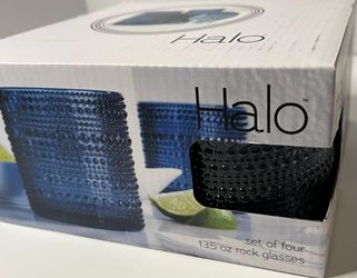 Halo 13.5 oz Rock Glasses (set of 4)- premium cocktail & whiskey Glassware