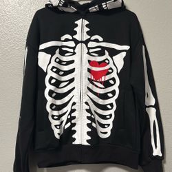 Mens Skeleton Full Zip Up