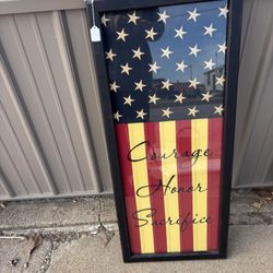 Framed US Flag Wall Decoration NEW