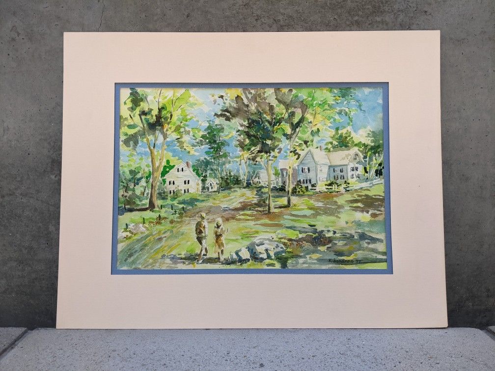 Rare Art Signed 1977 Original K. Sonanno Art Watercolor Painting OOAK