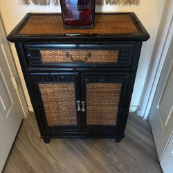 World Market Bamboo Rattan Cabinet    