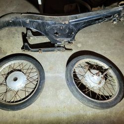 Vintage Bridgestone BS-90 motorcycle Frame and Parts