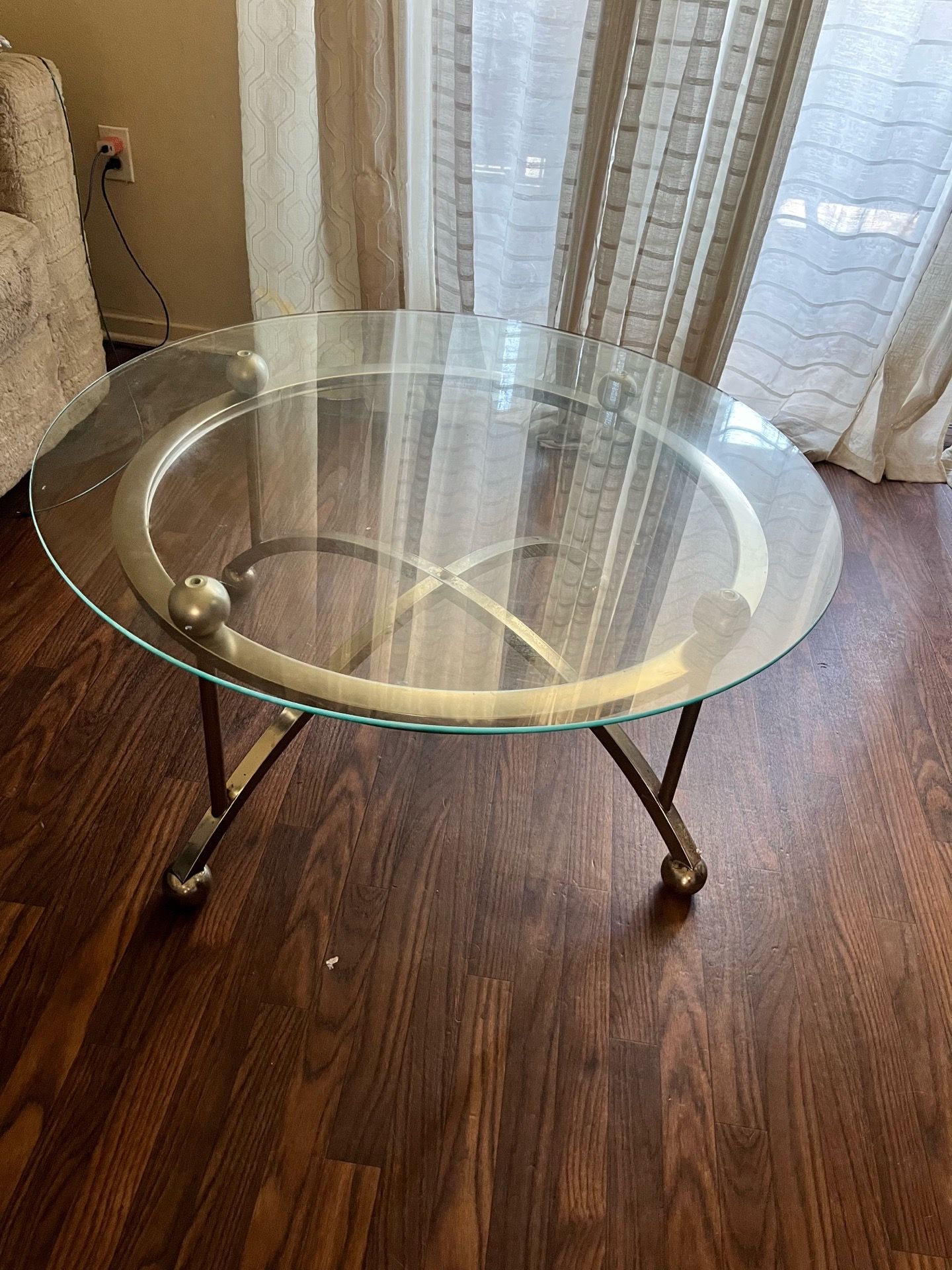 Glass coffee table