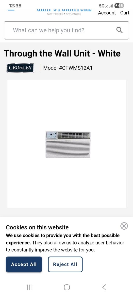 Never Used Cosby Window AC COOLS 550 Sq Feet