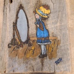 Vintage Painting On Wood 