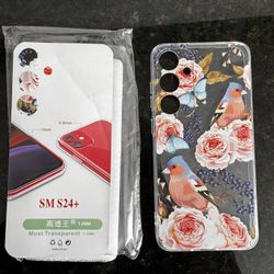 Brand New Samsung Galaxy S24 Plus Blingy’s Transparent Floral Bird Phone Case