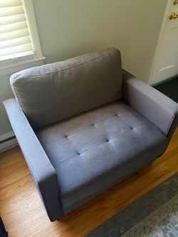 Gray Fabric Oversized  Chair