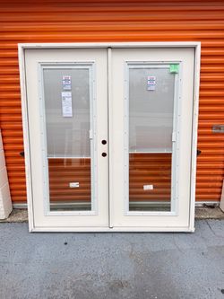 JELD-WEN F-3500 72-in x 80-in x 4-9/16-in Jamb Primed Fiberglass Left-hand outswing French Patio Door with Low-E Gla...