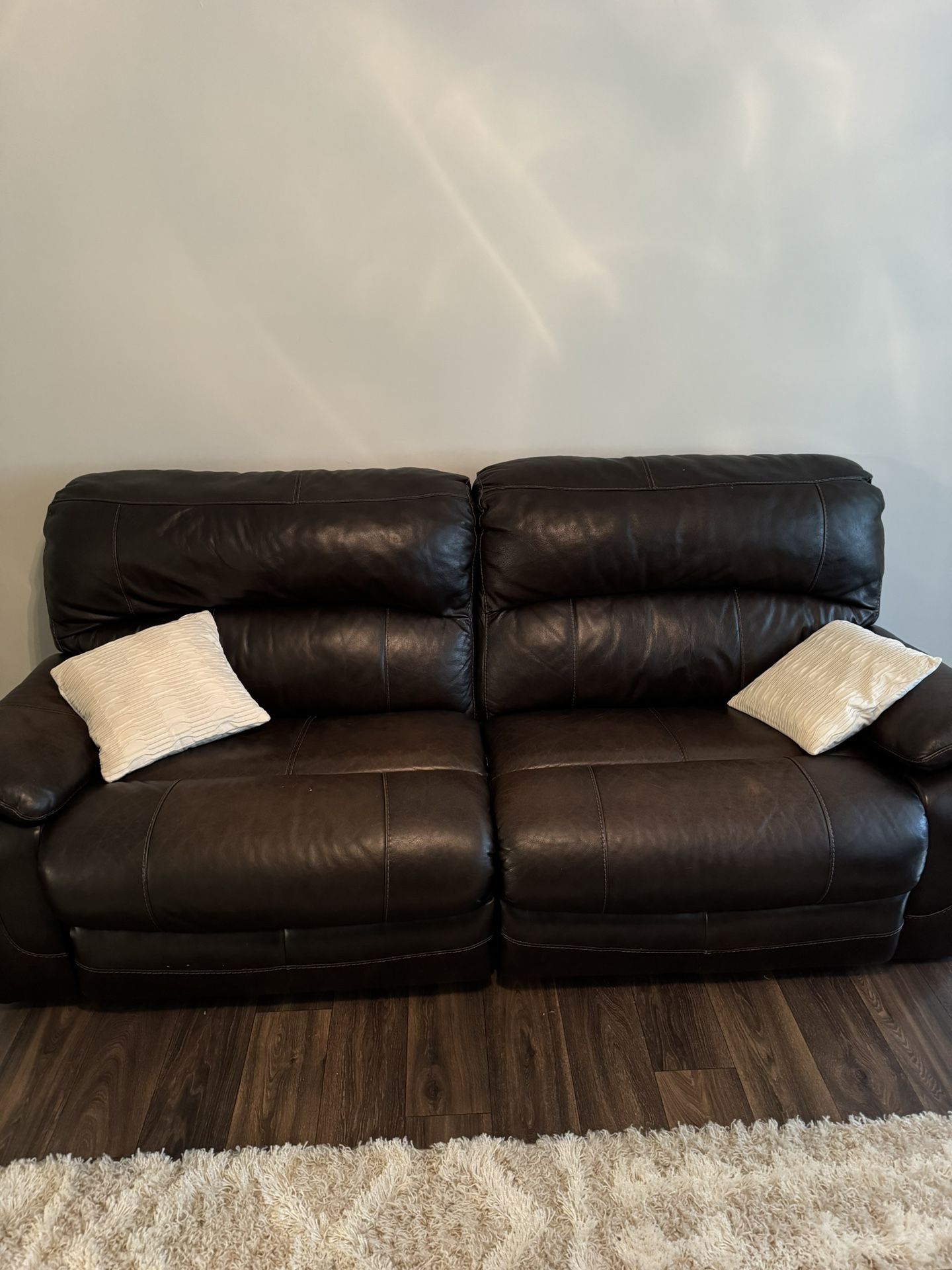 Electric Brown Leather Reclining Couches
