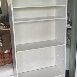 White 6 Shelf Adjustable Bookcase 