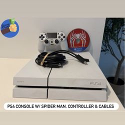 PS4 - Playstation 4 Console Bundle w/ Spider Man Game, Cables & 1 Controller🎮