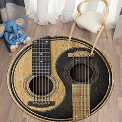 Acoustic Guitar Duo Round Rug