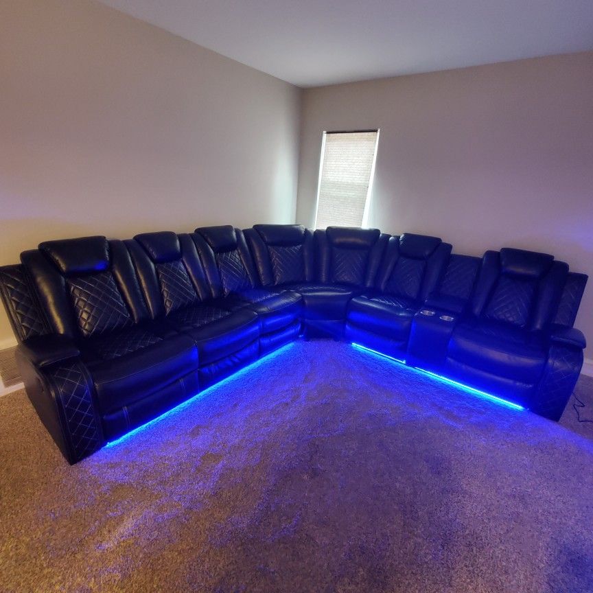 BRAND NEW POWER Reclining Sectional Couch Sofa Recliner Theater Chair Seat Set