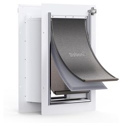 Baboni 3-Flap Pet Door for Wall, Steel Frame & Telescoping Tunnel, Medium, 40 lb