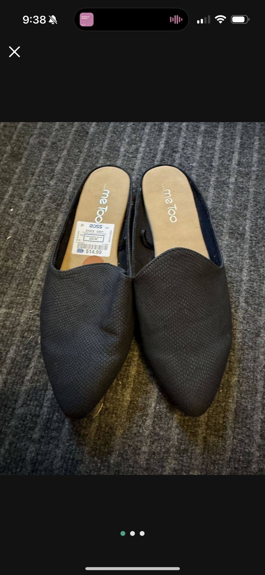 WOMENS SIZE 8 SLIP ON DRESS SHOES BLACK FLATS