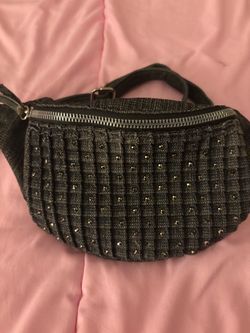 Dark Gray Studded Fanny Pack Belt Bag