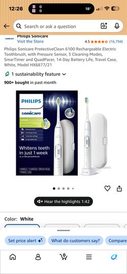 Philips Sonicare 6100 ProtectiveClean Electric Toothbrush
