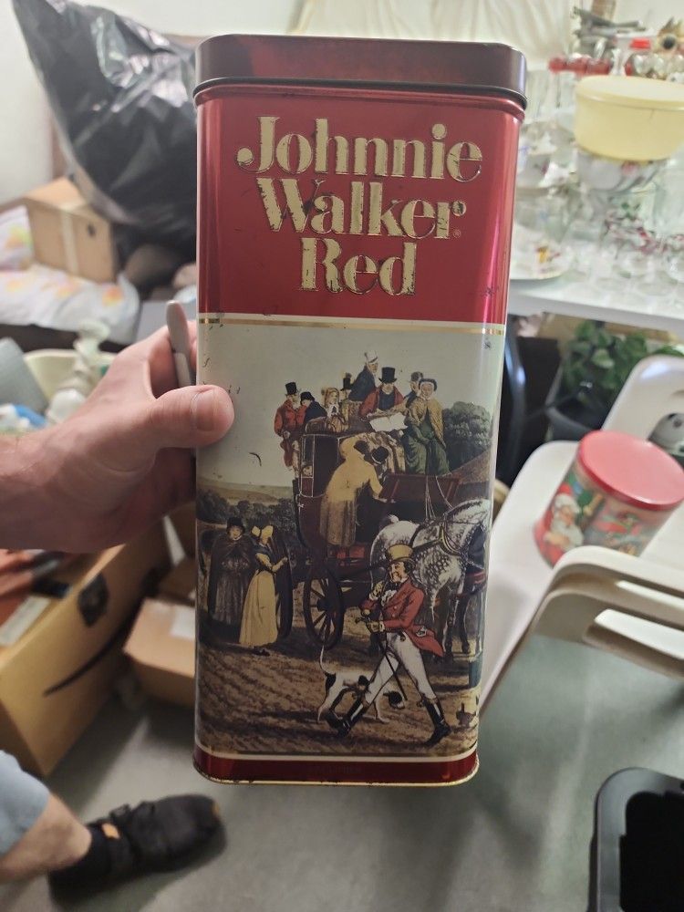 Vintage Johnnie Walker Red Label Collectible Metal Tin