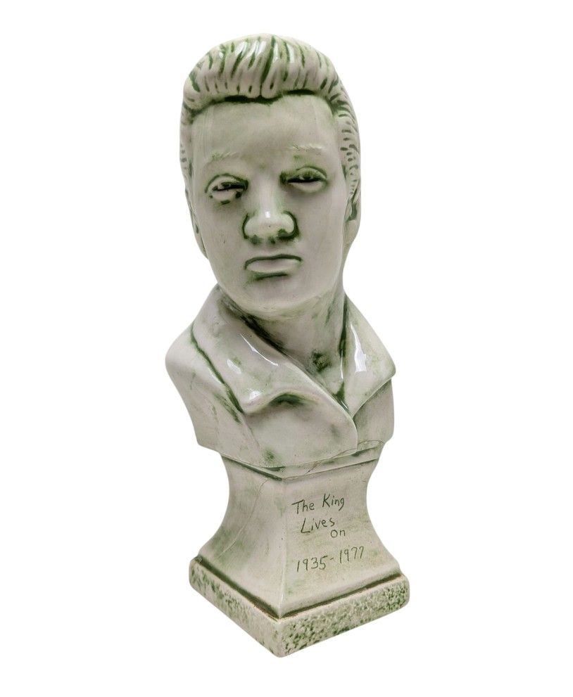 Vintage Elvis Presley The King Lives Ceramic Head Bust Statue Figure 1979 - READ