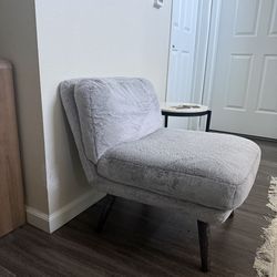 Grey fluffy chair