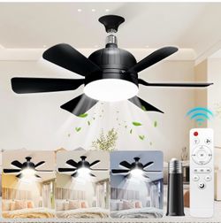 Brand New 18” black Socket Ceiling Fan with light and Remote Control