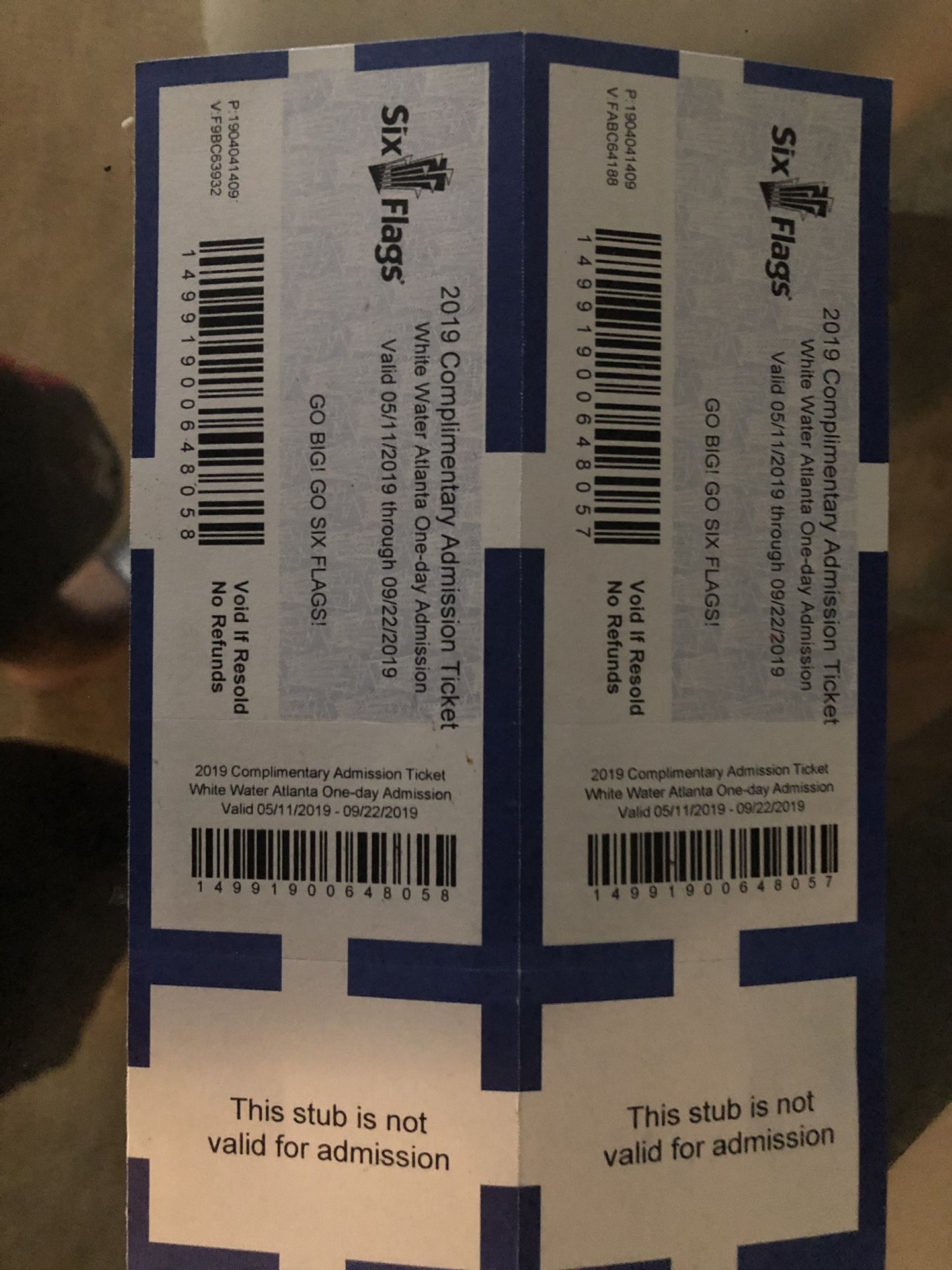 Whitewater tickets