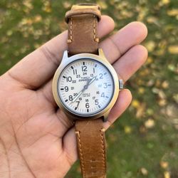 Timex Men's Expedition Scout 43 Tan/Natural Leather Strap Watch