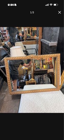 Antique solid wood beautiful mirror 29 by 21