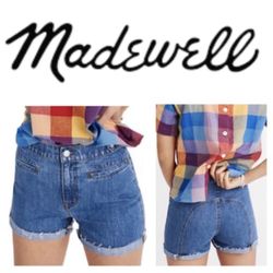 Madewell shorts hi-rise raw hem denim shorts (24)