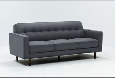 London Gray 82” Living Spaces Couch With Chaise