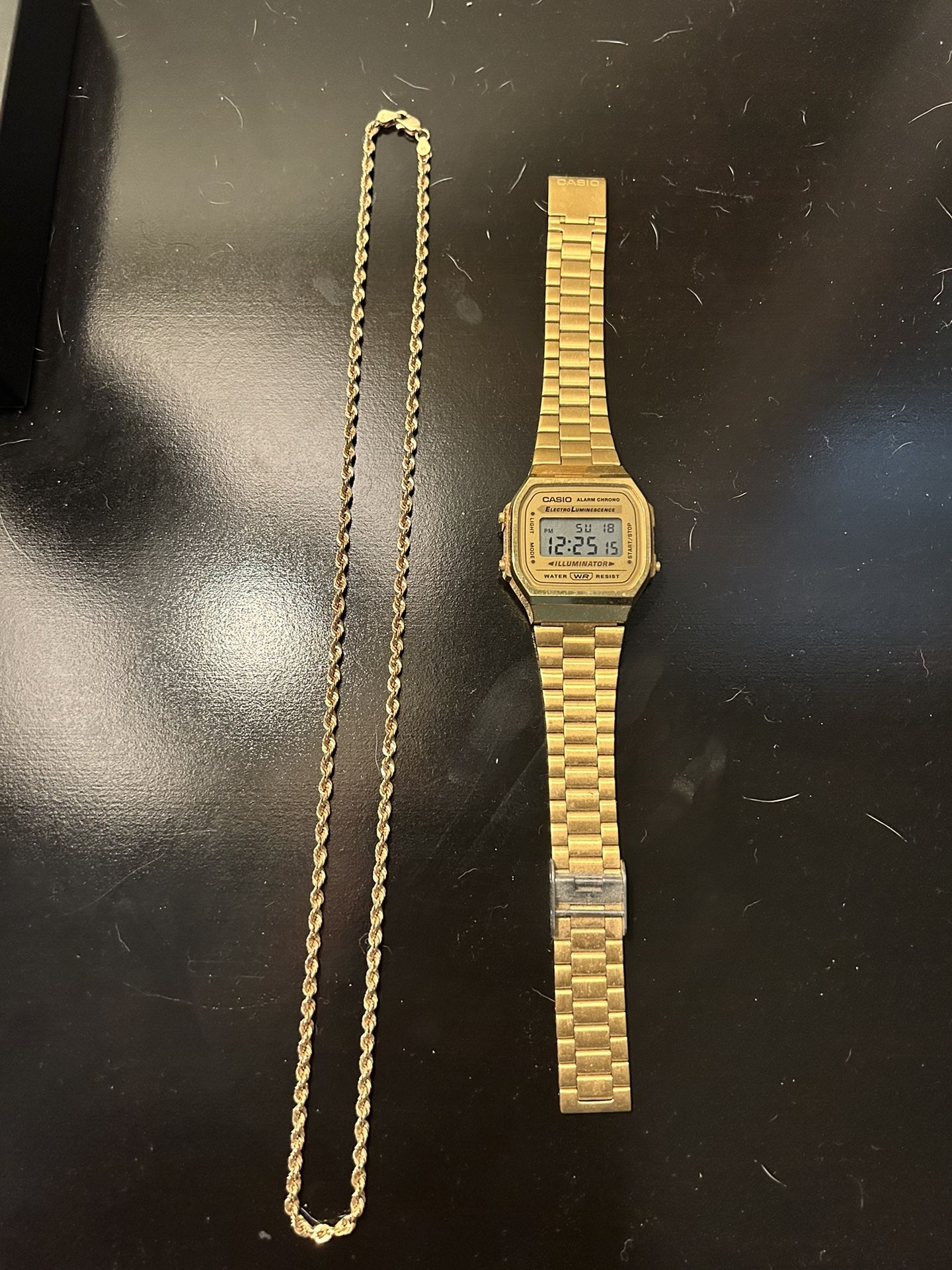 Casio watch (classic) 10k Gold Chain