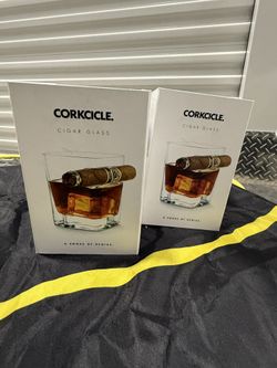 Corkcicle Brand Whisky Glass With Cigar Rest Set Of 2