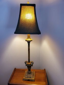 Tall Candlestick Table Lamp Black Shade