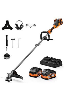 40V MAX Cordless String Trimmer, 2-in-1 Weed Wacker Trimmer & Edger, 2 x 4.0Ah Batteries an