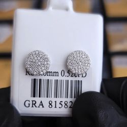 Real Moissanite Earrings In Solid 925 Sterling Silver 