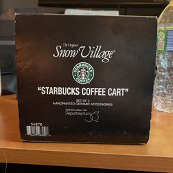 Original Snow Village Starbucks Coffee Cart
